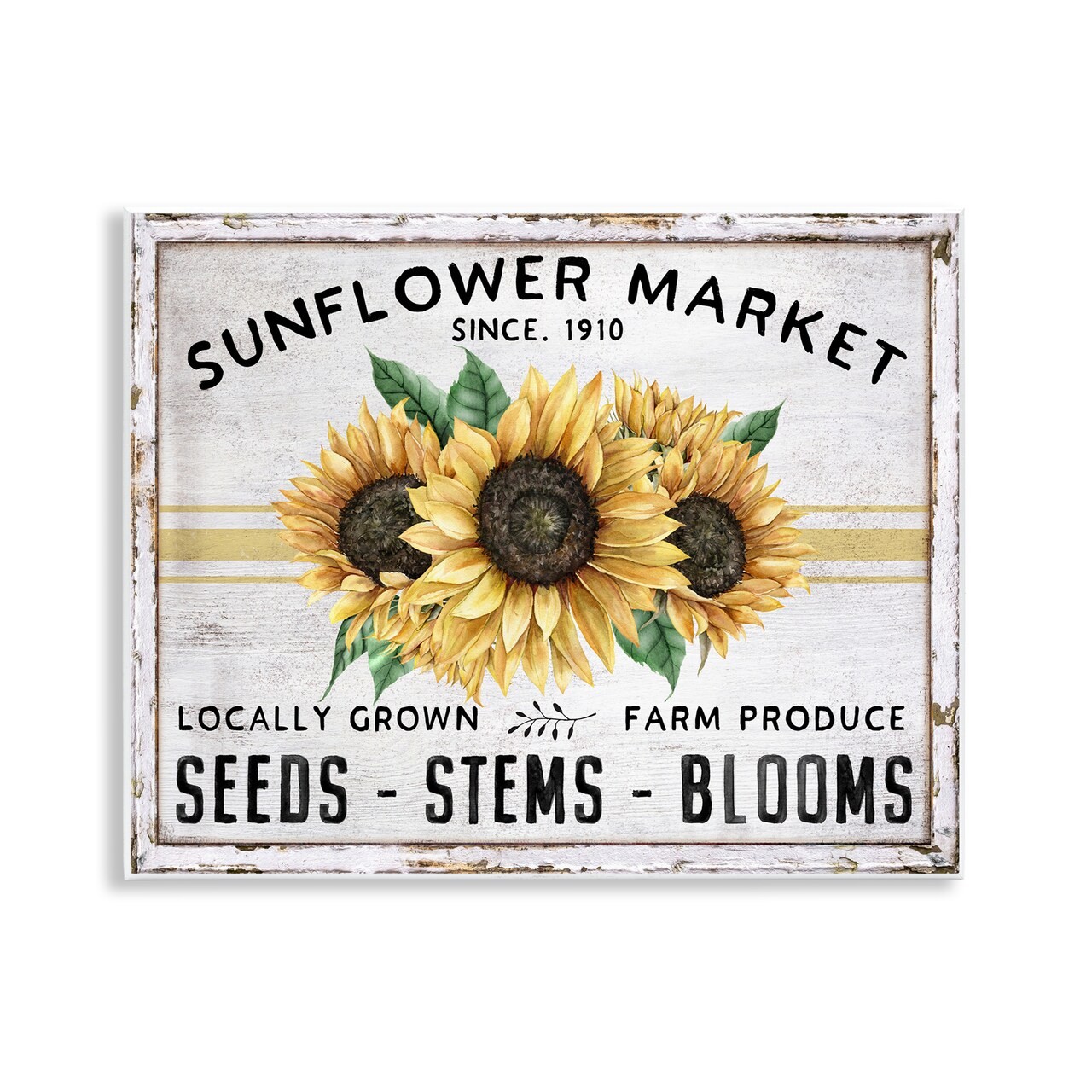 Stupell Industries Farmhouse Sunflower Market Wall Plaque Art Design by Creatif Belle